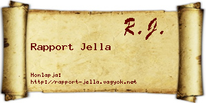 Rapport Jella névjegykártya